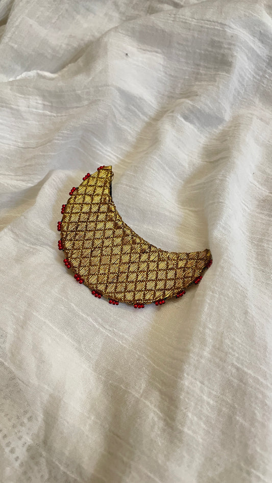 Antique glittery moon hair clip