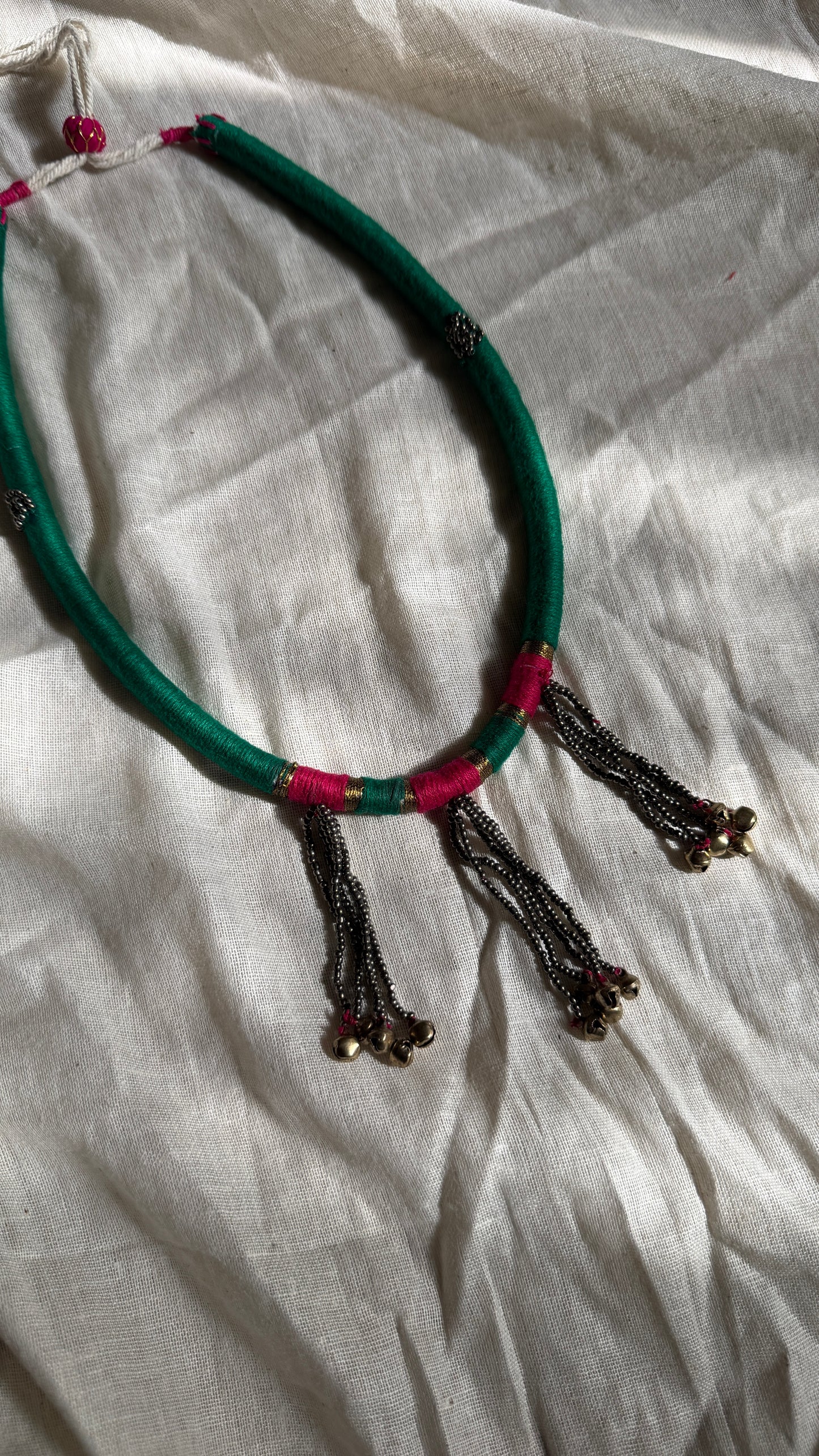 Hara gulabi tassel necklace