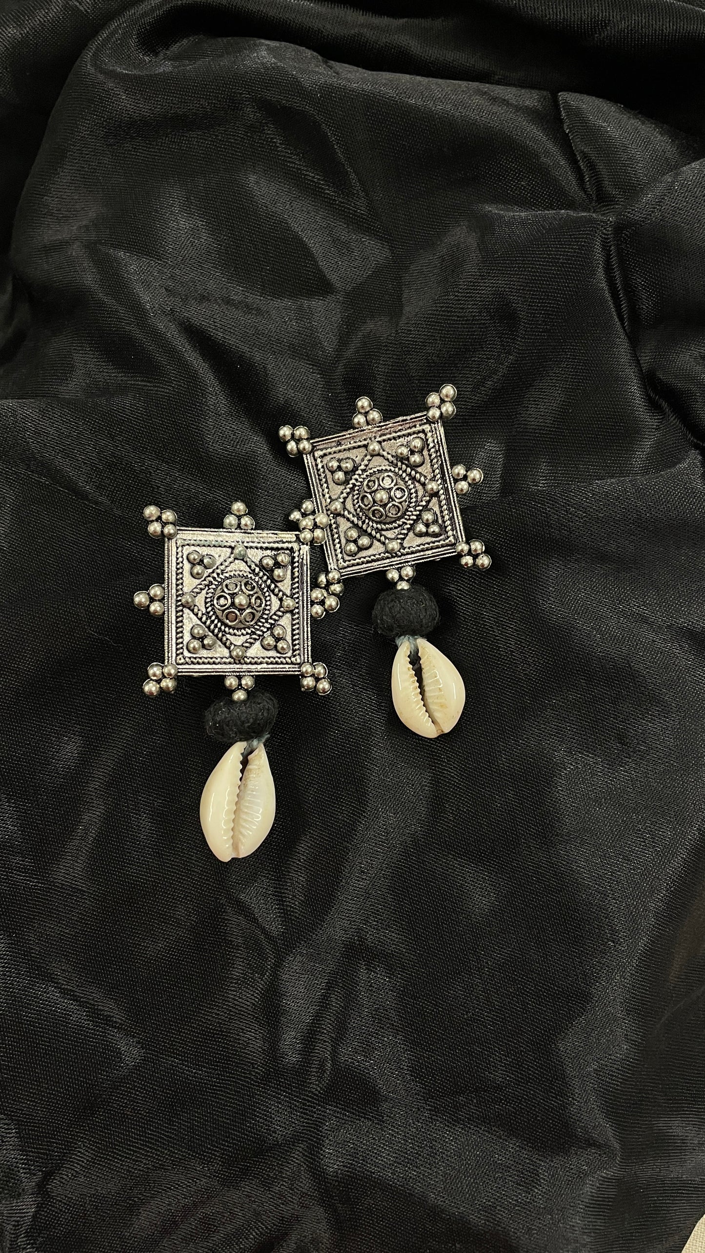Black Oxidize Earrings By Gamthi Fashion