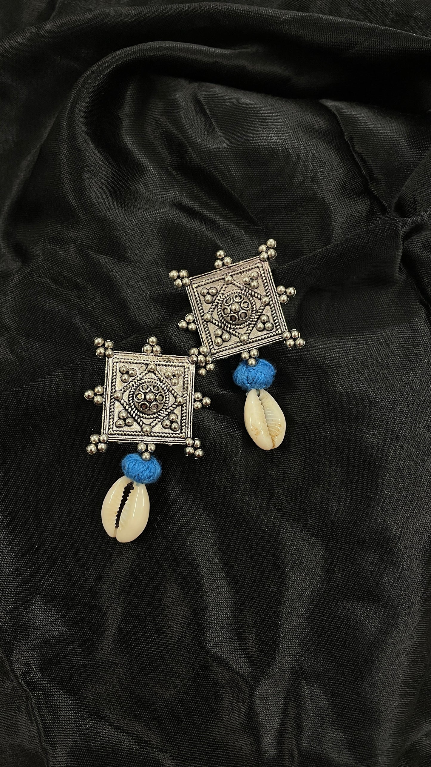 Blue Oxidize Earrings By Gamthi Fashion