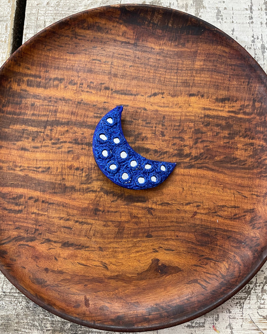 Blue Shisha Work Moon Clip By Gamthi Fashion