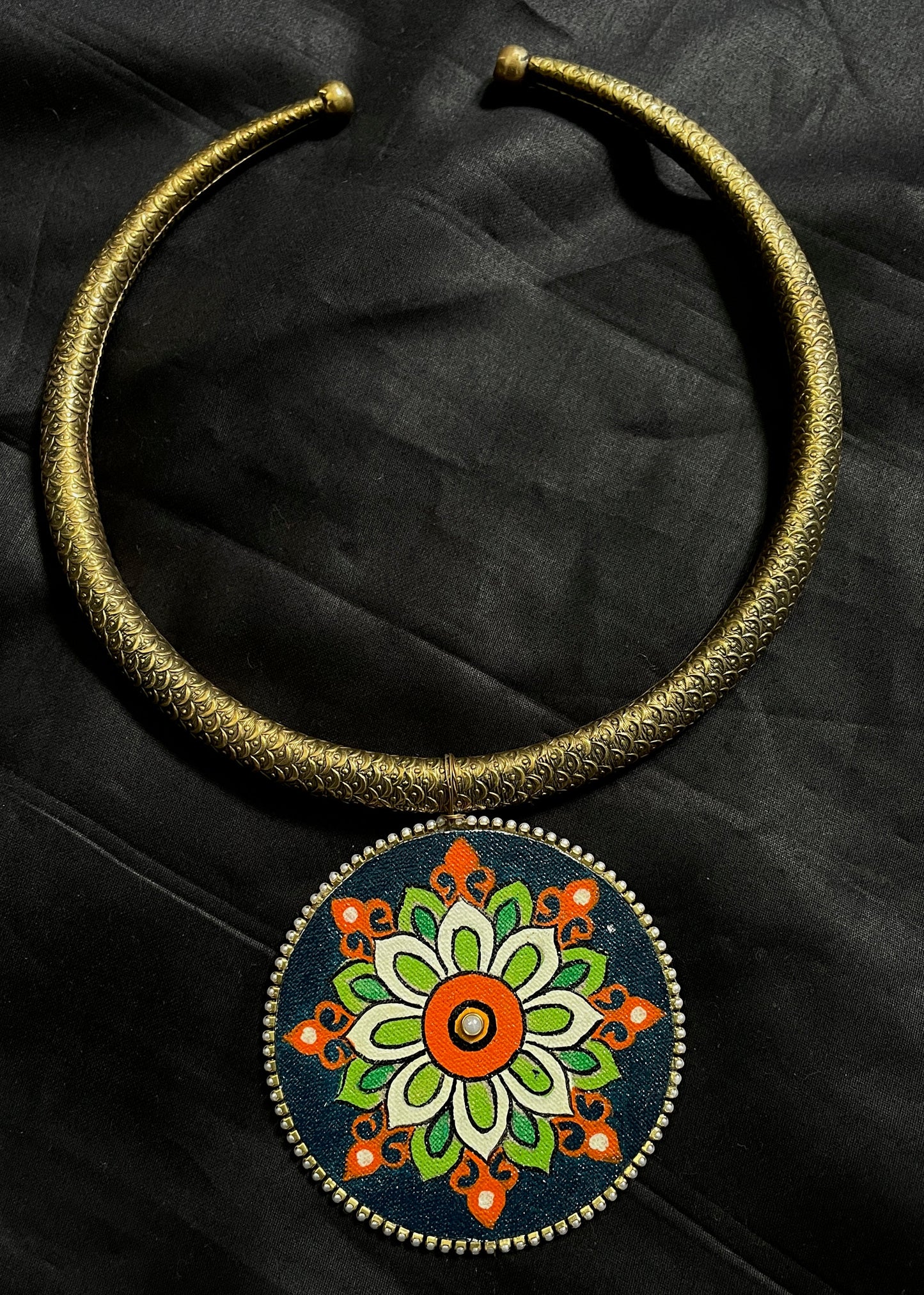 Flower Hand-Painted Necklace By Gamthi Fashion