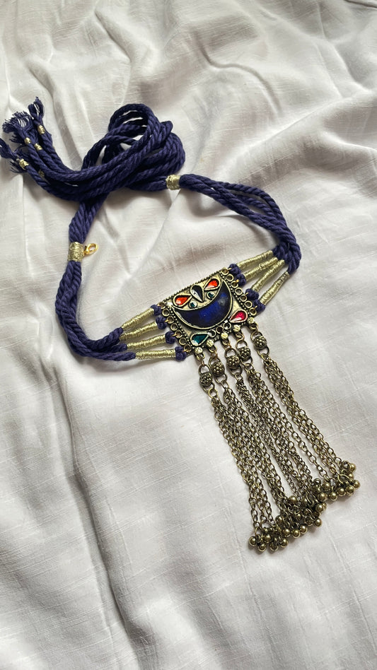 Blue Chandrikaa Brass Necklace
