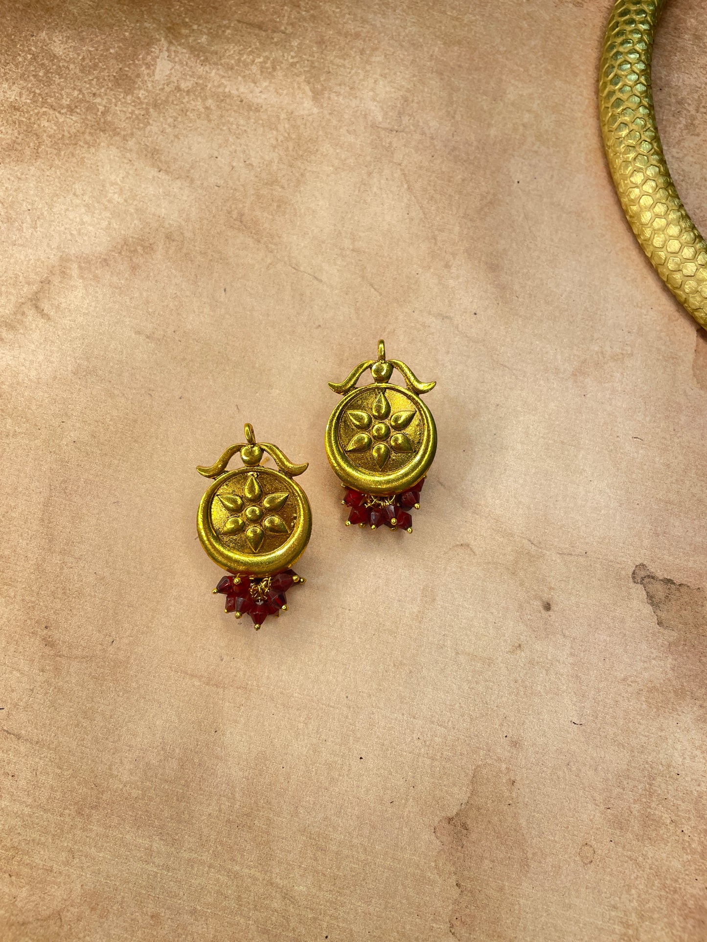 Gold Plated Floral Drop2 Earrings By Gamthi Fashion