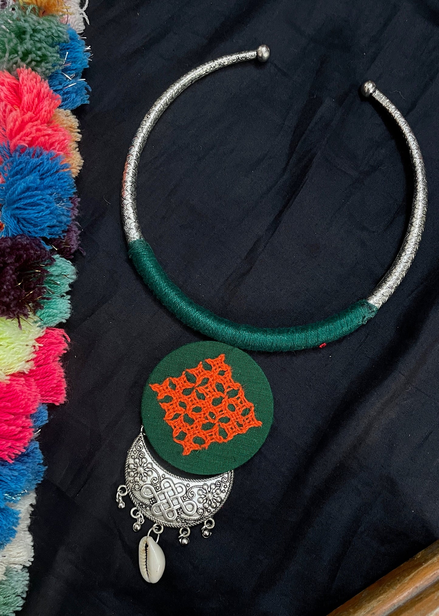 Green Kutchi Necklace By Gamthi Fashion
