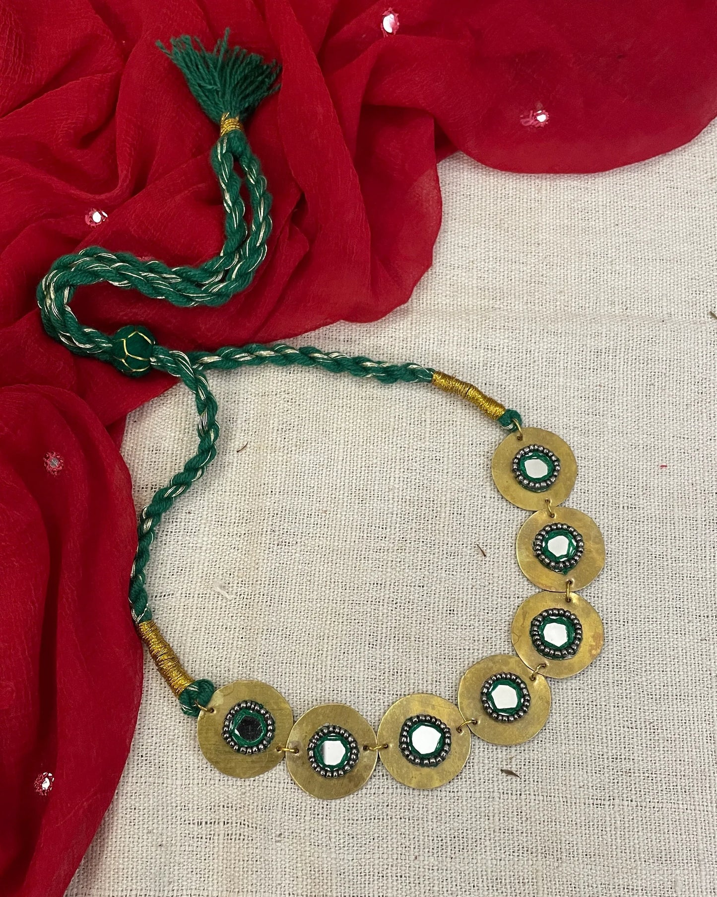 Green Naayika Brass Choker By Gamthi Fashion