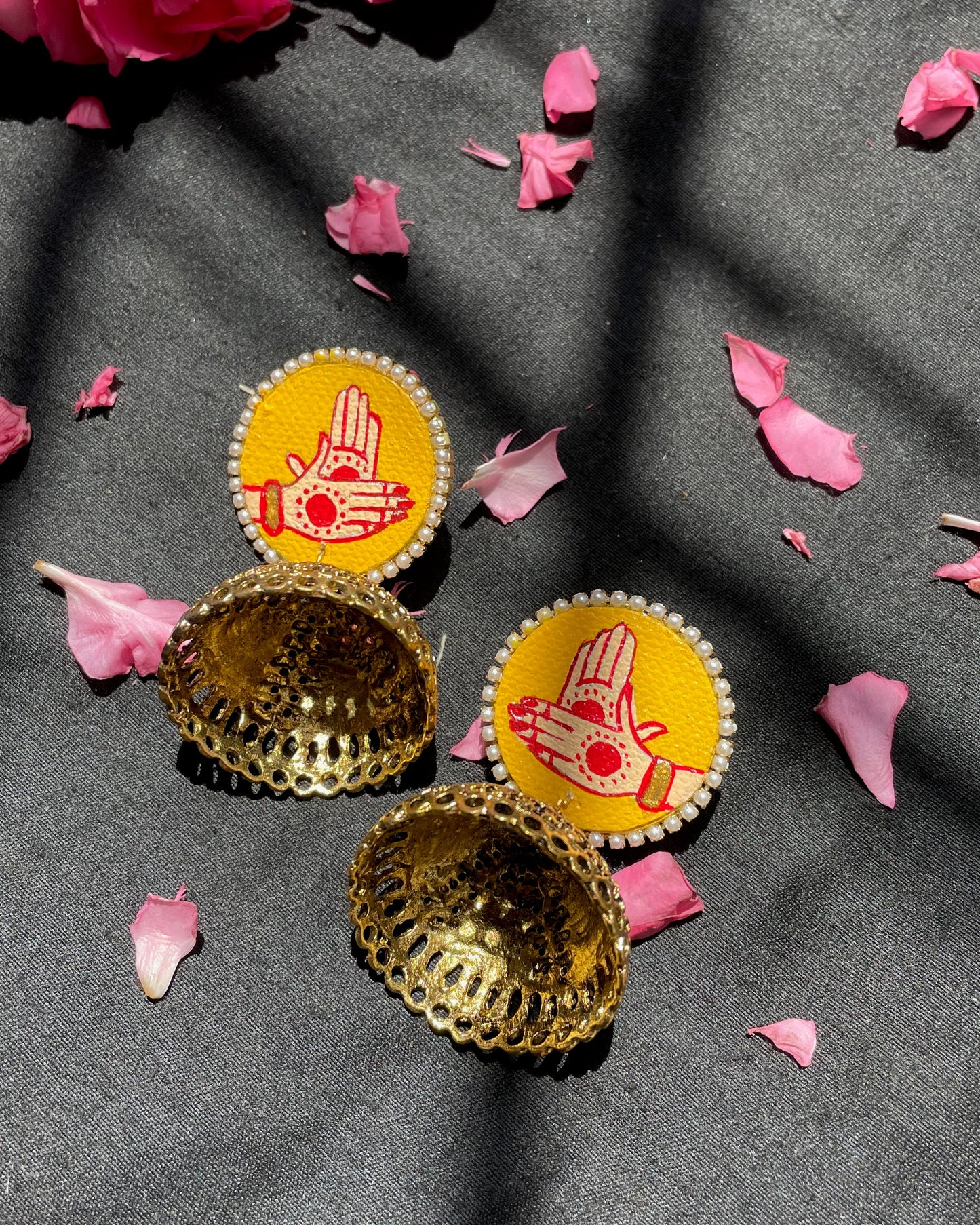 Hand Painted Jhumka Earrings By Gamthi Fashion