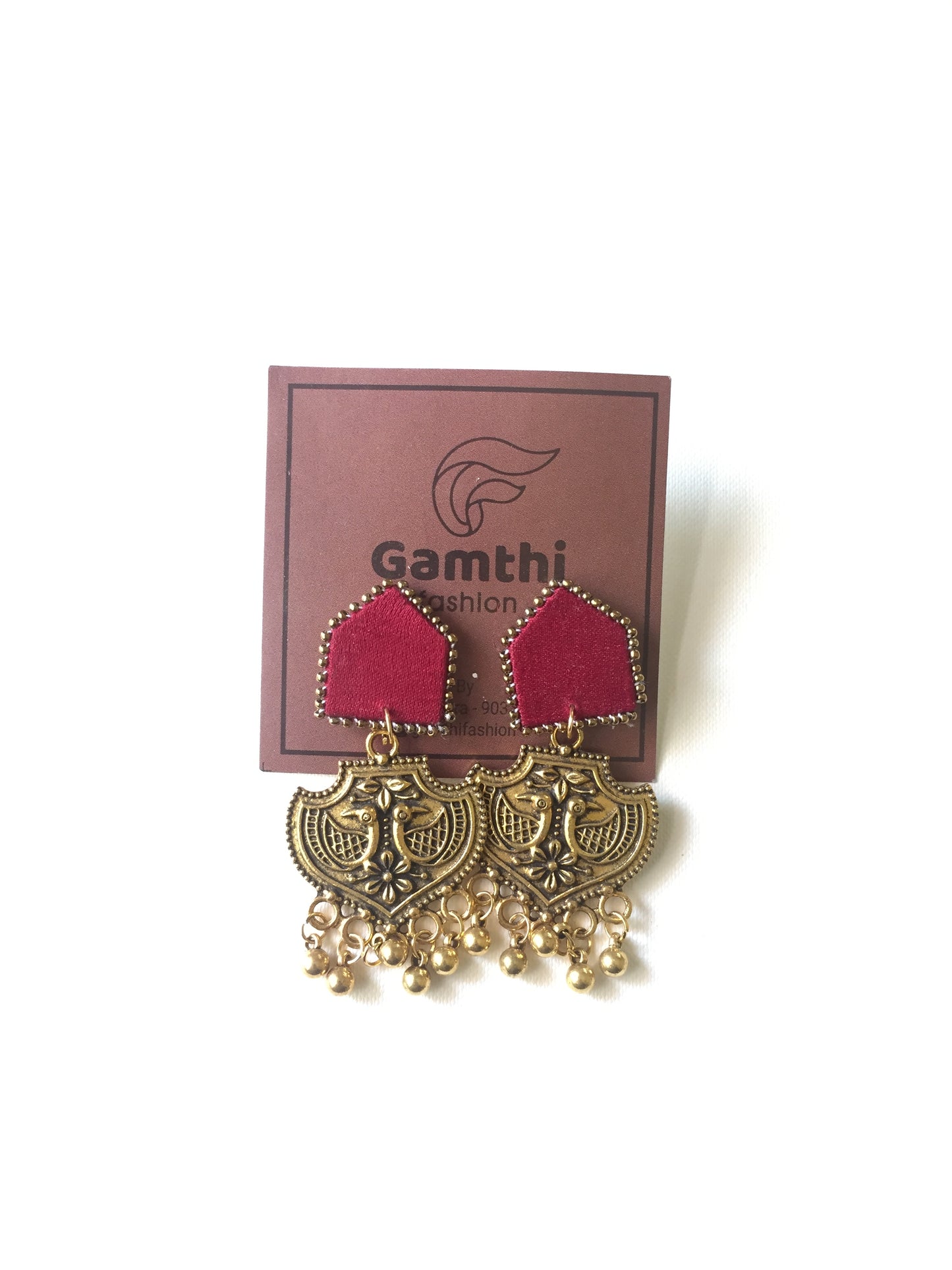 Lila fabric Earring