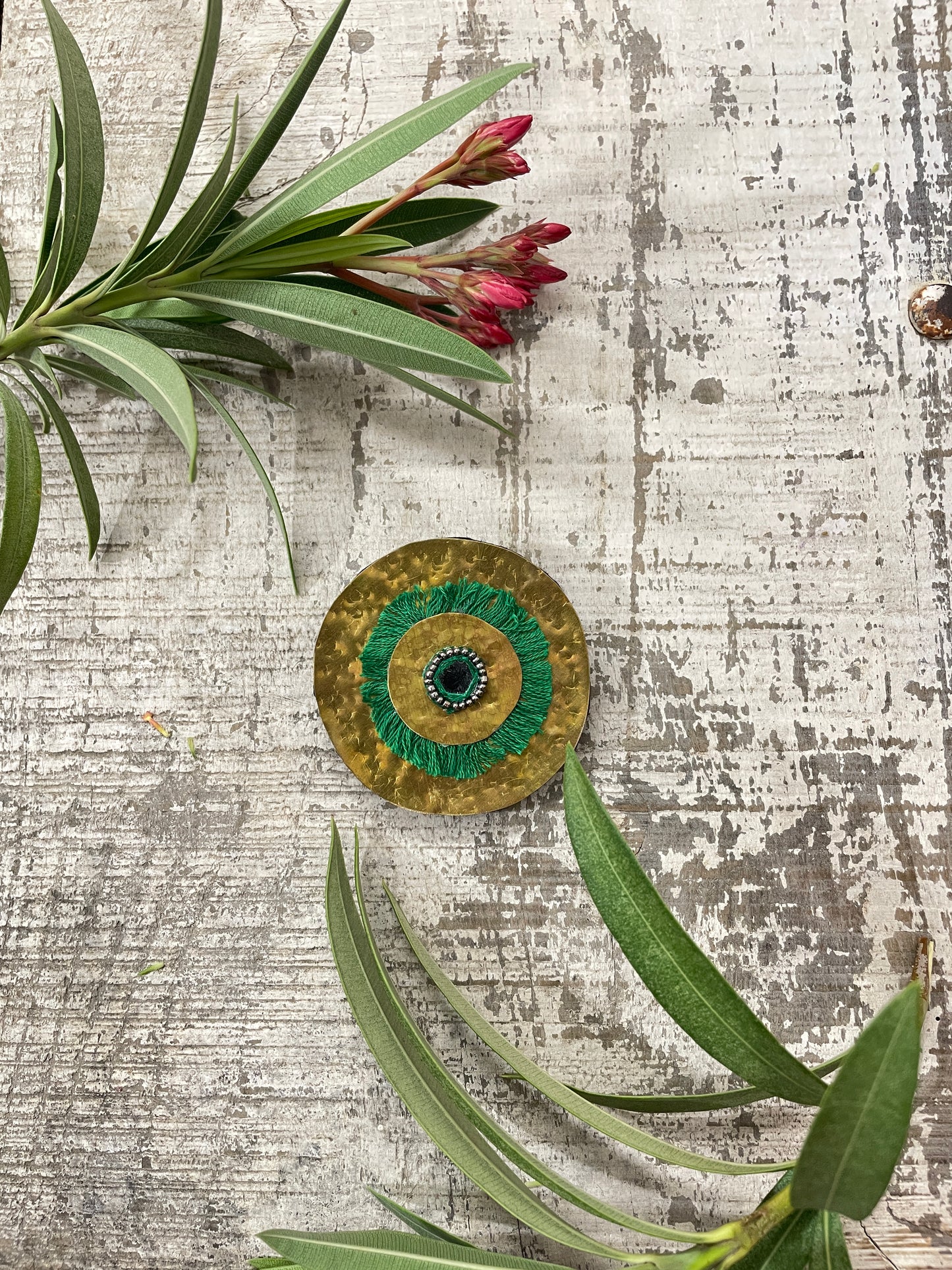Red Textured Brass Hair Clip (GPF40)