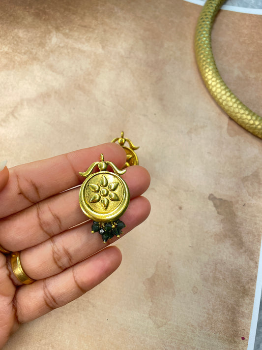 Gold Plated Floral Drop1 Earrings