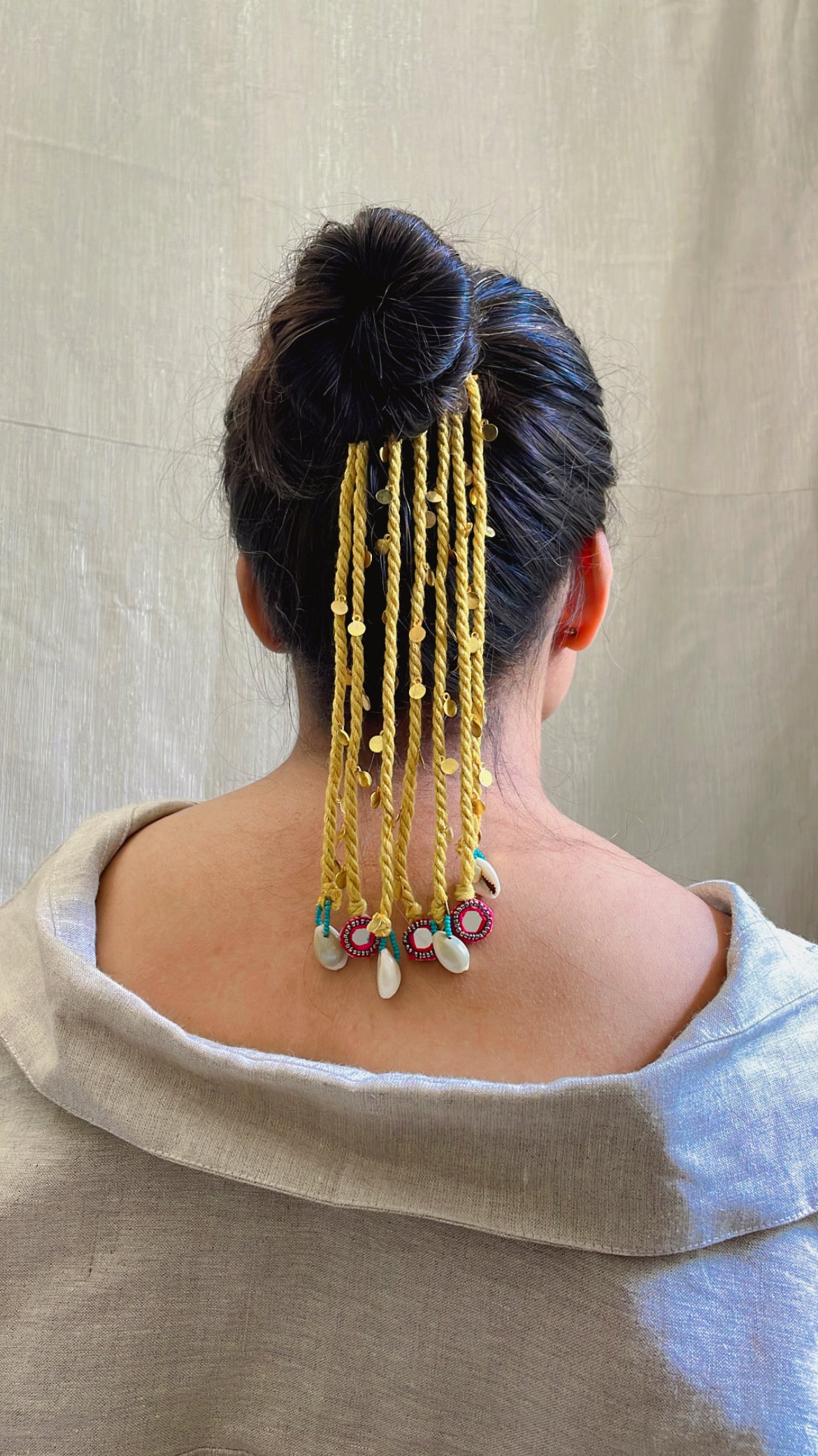 Yellow Twist & Tassel Hair Band (GFP23)