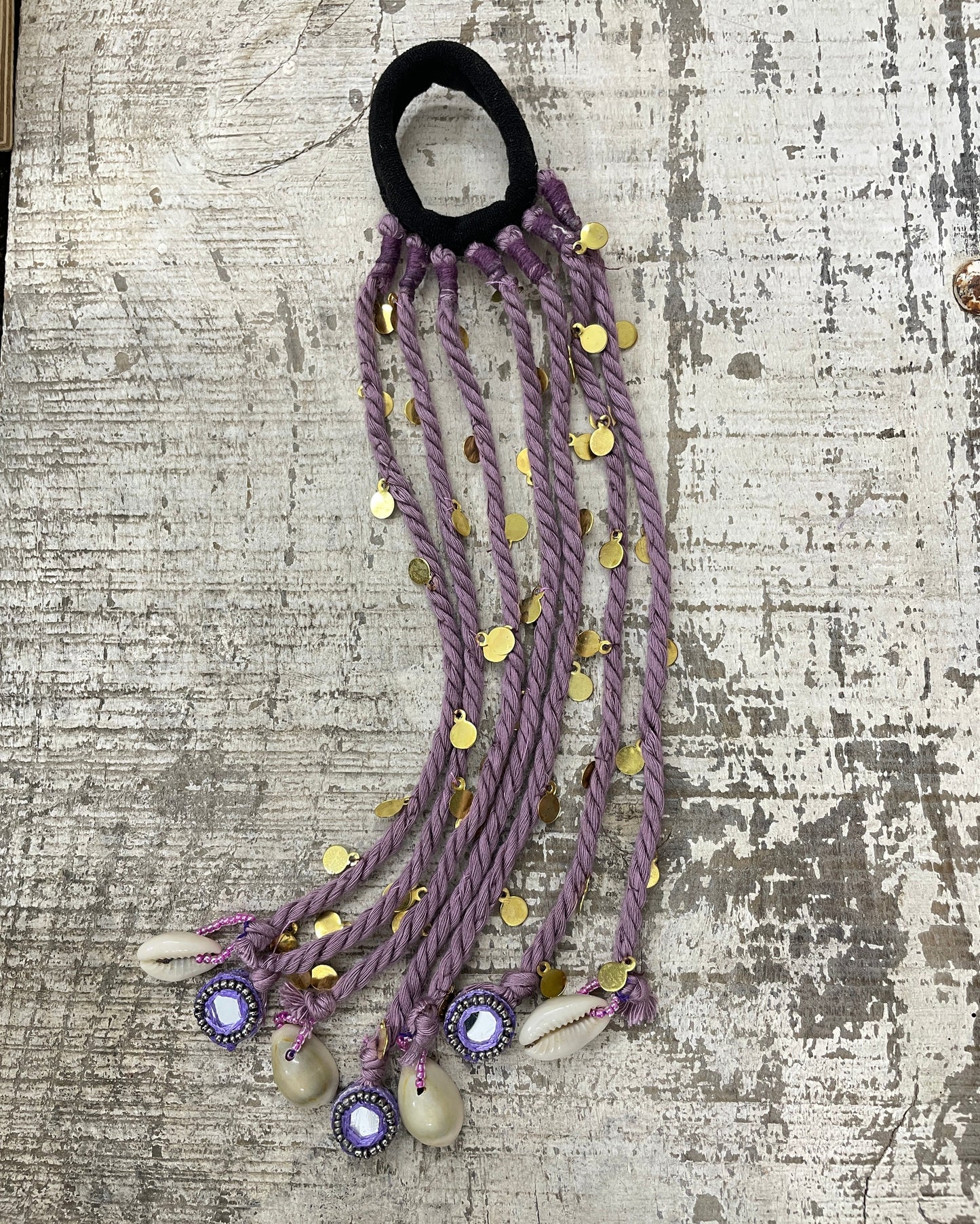 Lilac Twist & Tassel Hair Band By Gamthi Fashion