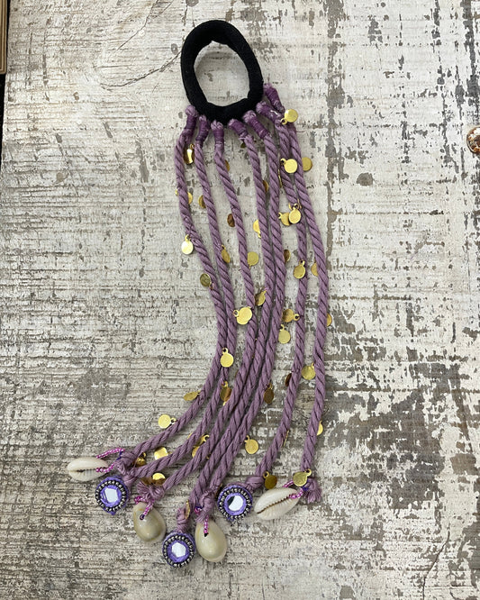 Lilac Twist & Tassel Hair Band By Gamthi Fashion