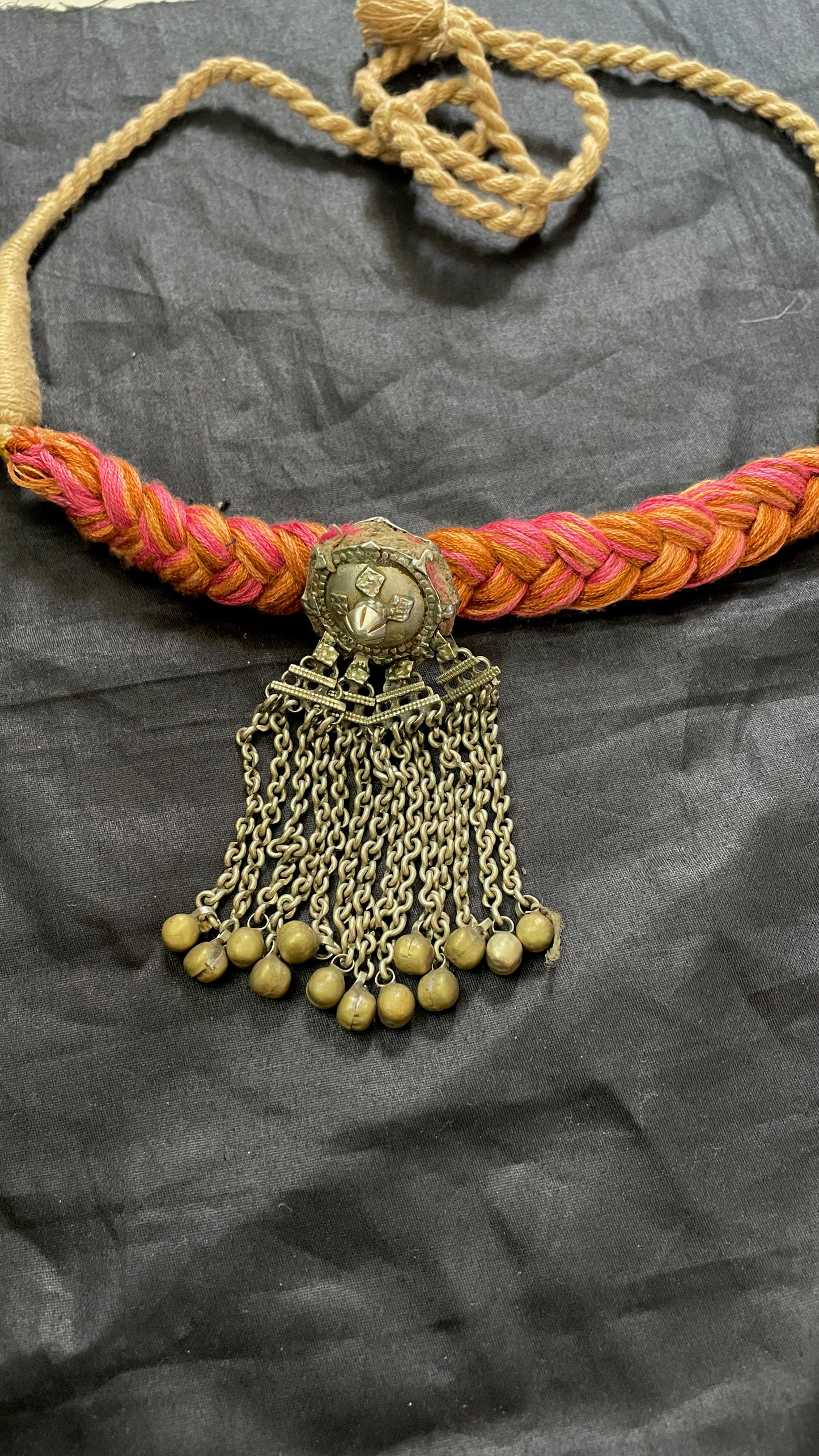 Orange Ghungroo Vintage Necklace By Gamthi Fashion