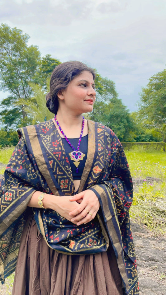 Blue Padmika Brass Necklace