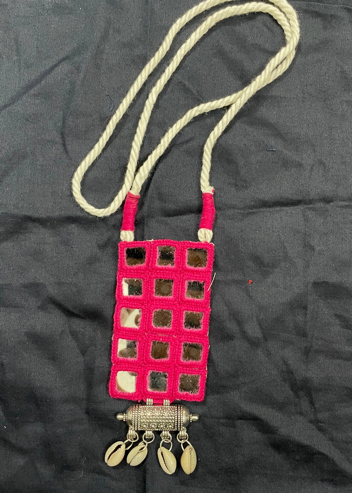 Pink Pendent Mirror Necklace By Gamthi Fashion