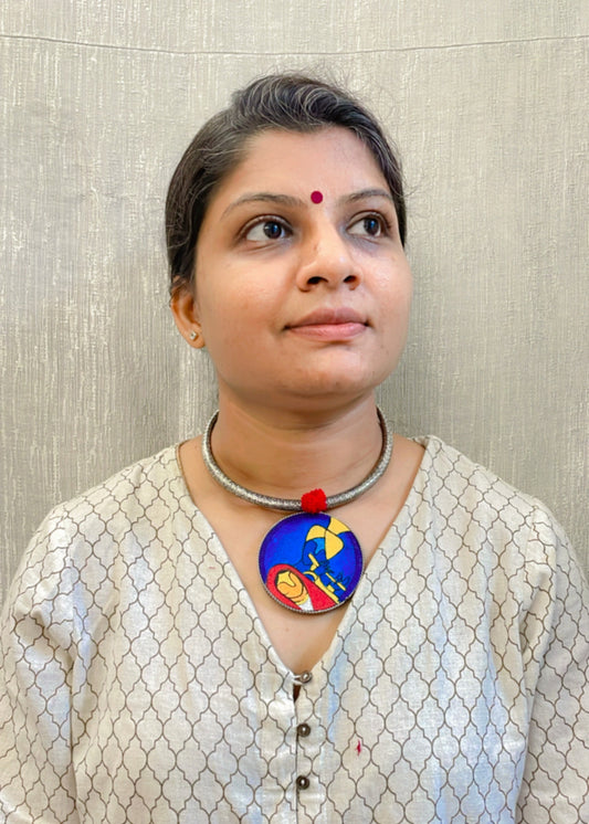 Radha Krishn Hand-Painted Necklace By Gamthi Fashion