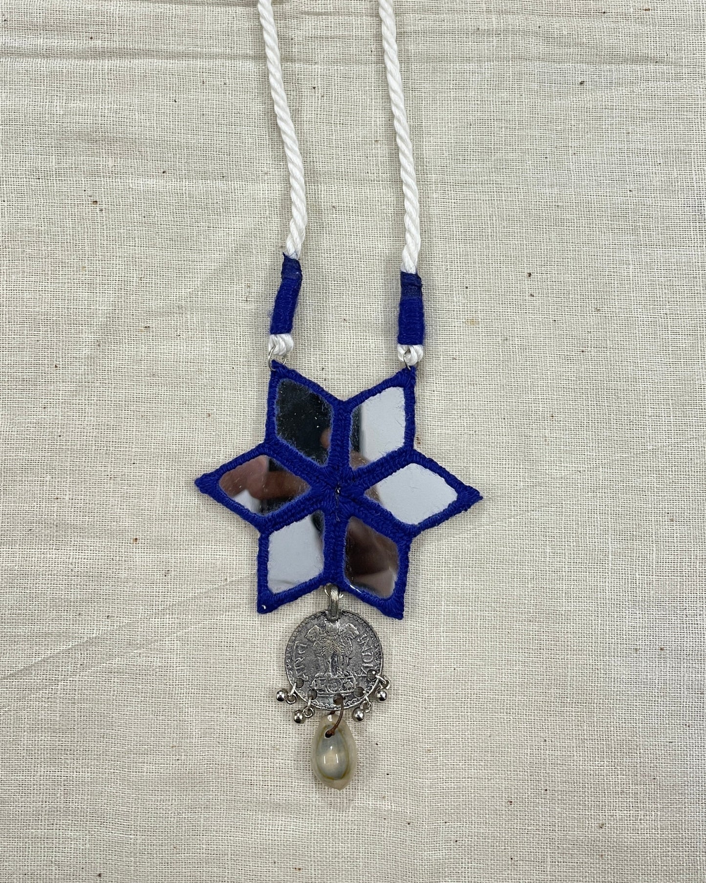 Royal Blue Star Mirror Neckless By Gamthi Fashion