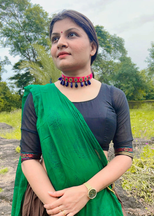 vintage Glass Beads pink Necklace