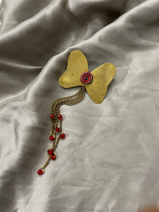 Vintage Brass Bow Star Hair Clip 1 By Gamthi Fashion