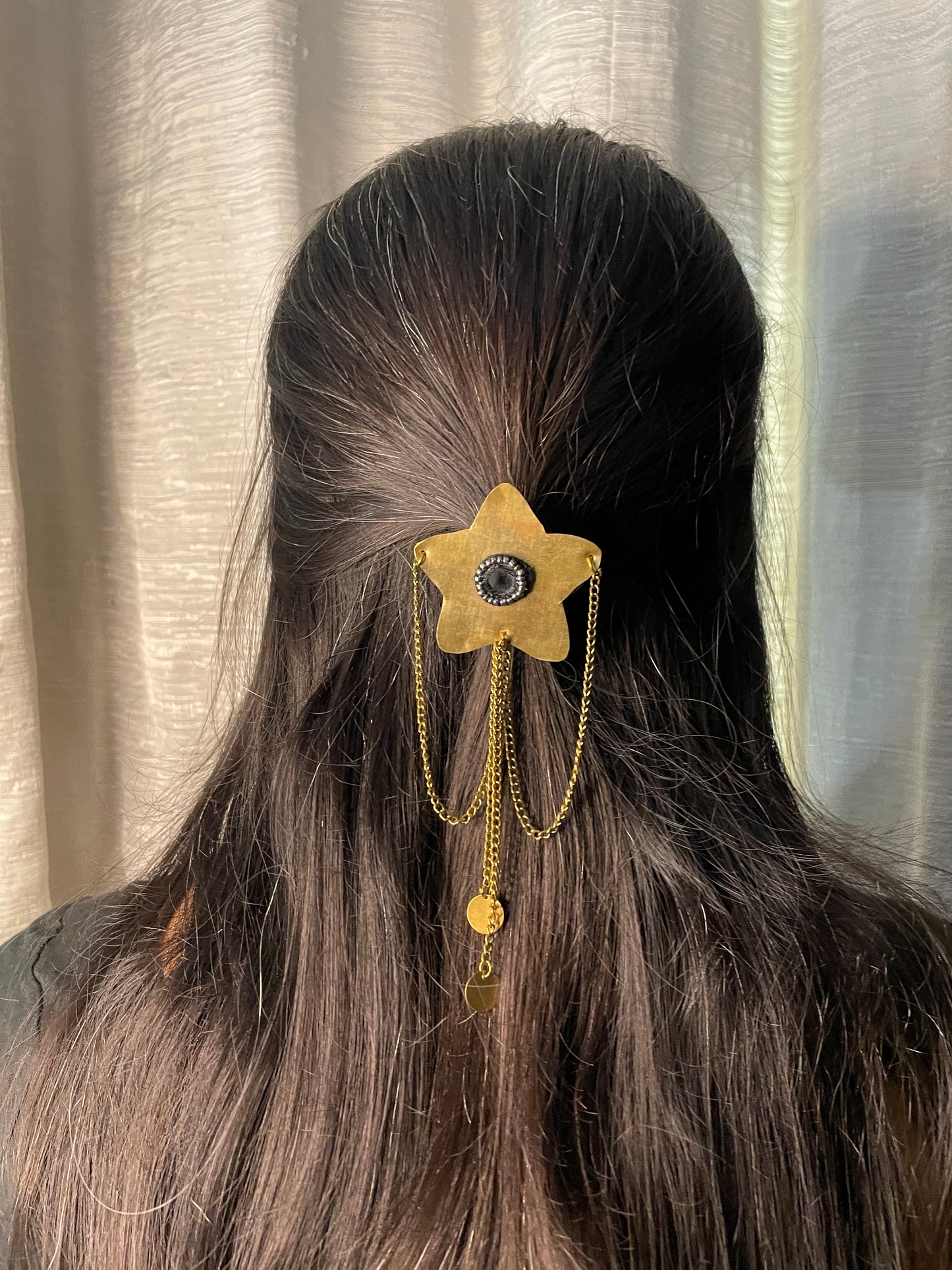 Vintage Brass Star Hair Clip By Gamthi Fashion