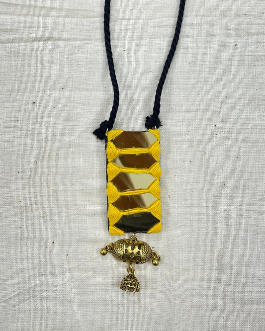 Yellow Pendant Mirror Neckless By Gamthi Fashion