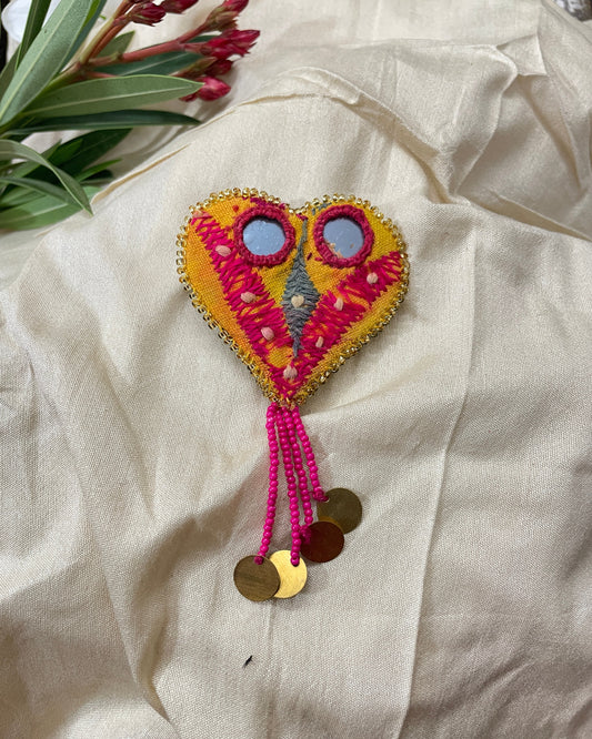 Yellow Vintage Heart Clip By Gamthi Fashion