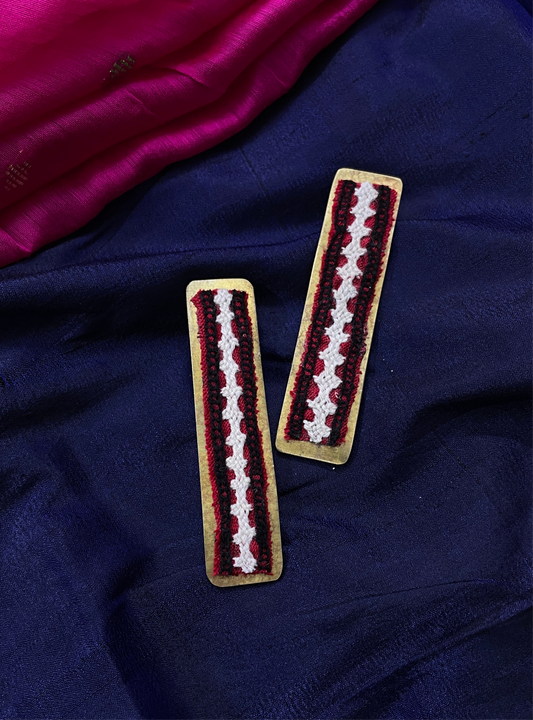 long strip brass earring