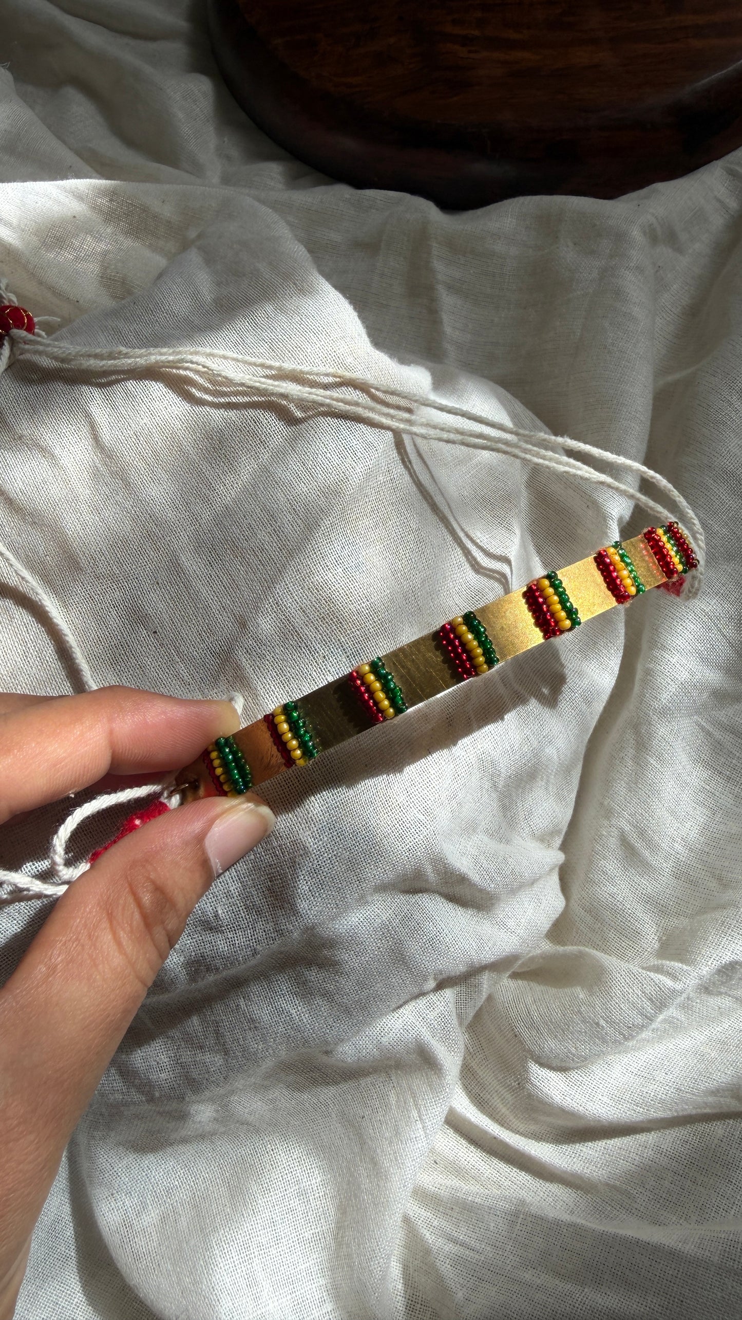 Multi colour moti choker