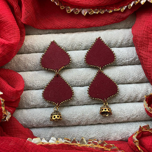Double Layer Leaf Earrings