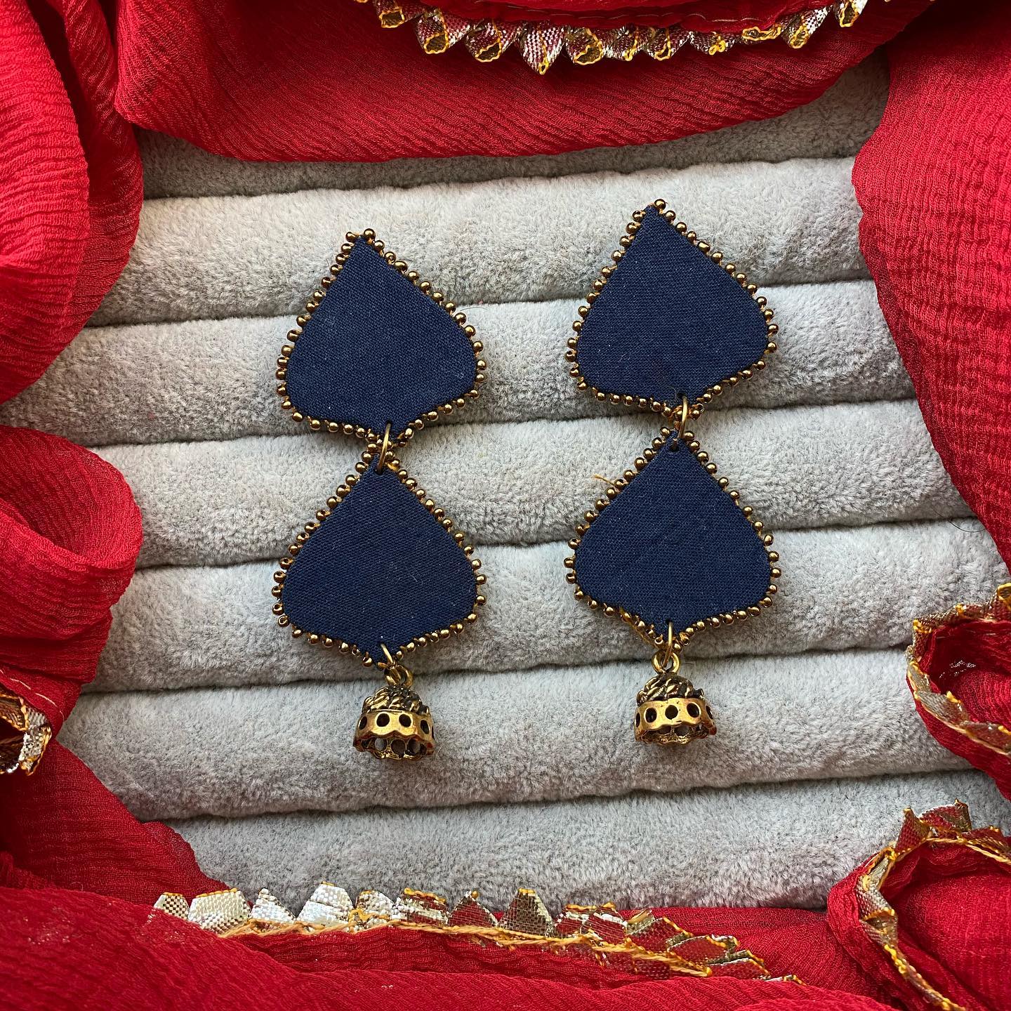 Double Layer Leaf Earrings