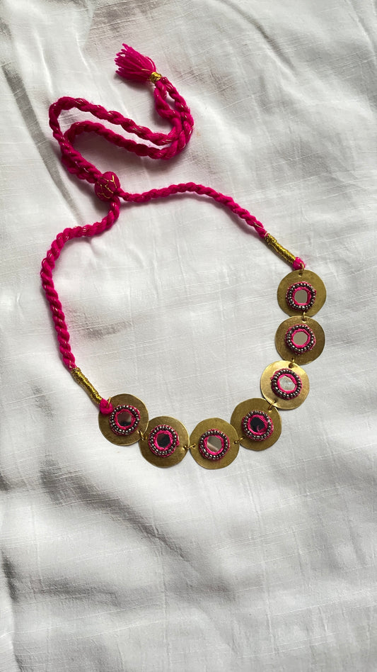 Pink Naayika Brass Choker