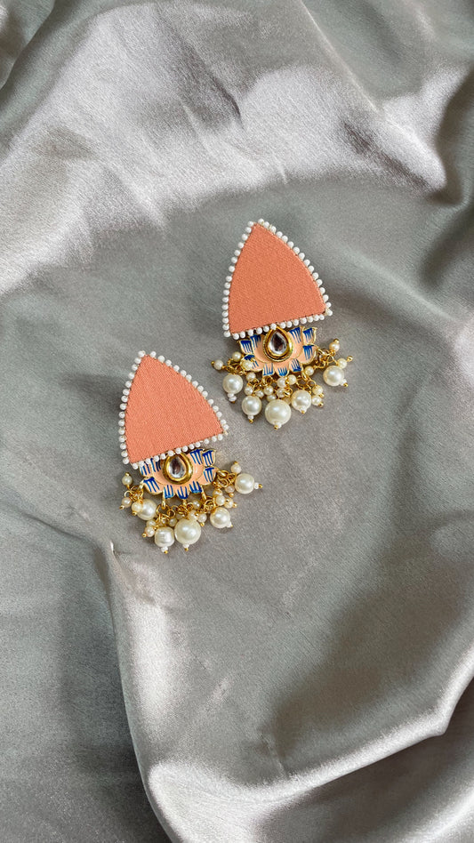 Peach Lotus Earrings