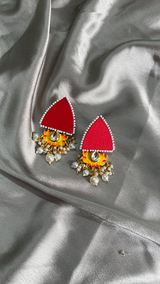 Red Lotus Earrings