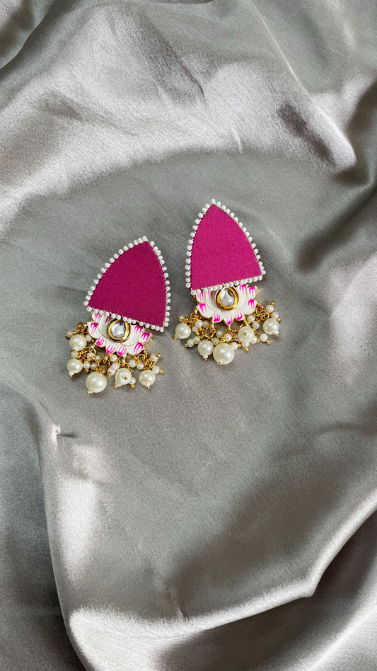Wine Lotus Earrings