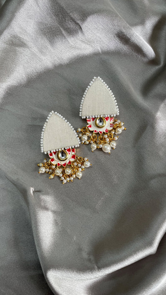 Cream Lotus Earrings