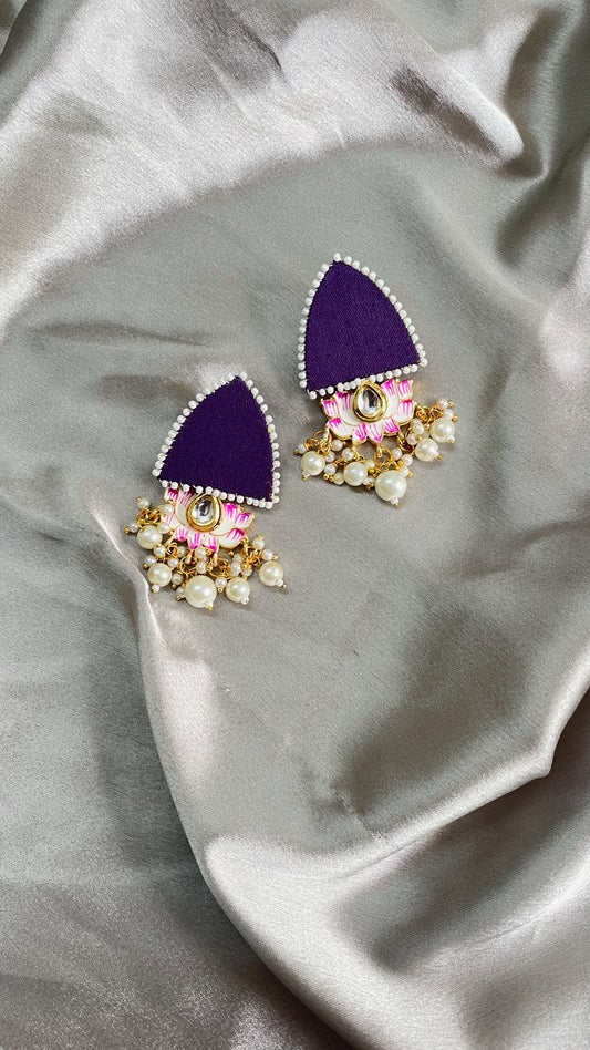 Purple Lotus Earrings
