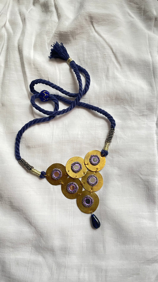 Purple Tridevya Brass Necklace