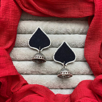 Heart leaf Silver Jumka  earring