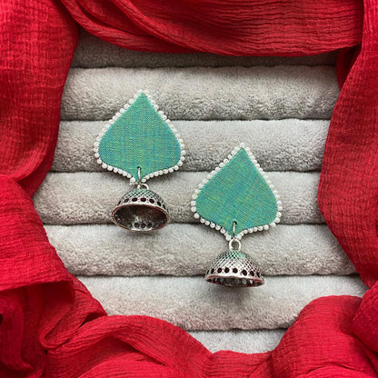 Heart leaf Silver Jumka  earring