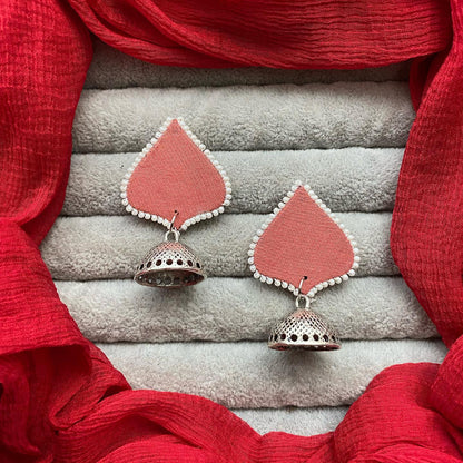 Heart leaf Silver Jumka  earring