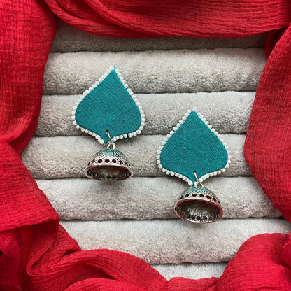 Heart leaf Silver Jumka  earring