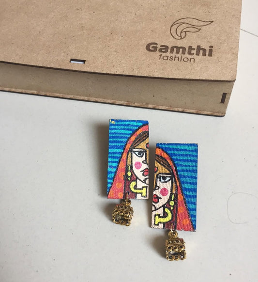 Half chhori Painted Earring