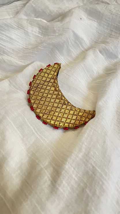 Antique glittery moon hair clip