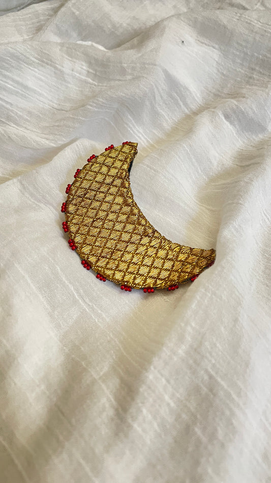 Antique glittery moon hair clip