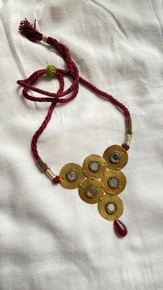 Mehndi Tridevya Brass Necklace