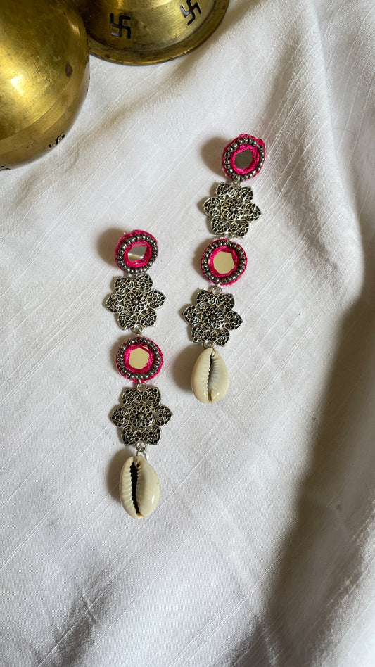 Pink long Vintage earring