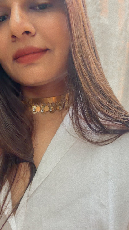 Pure brass minimal choker