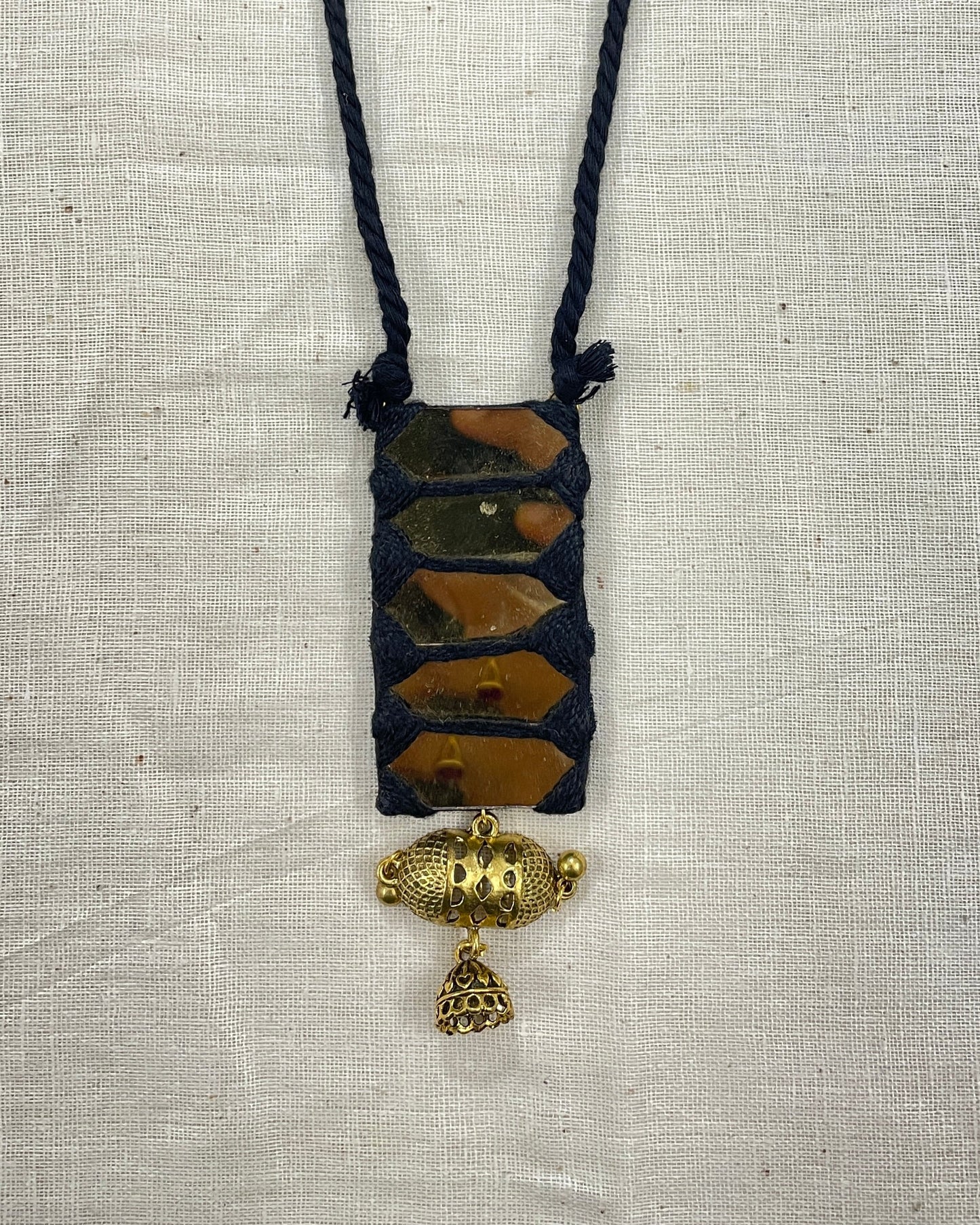 Black Pendant Mirror Neckless By Gamthi Fashion