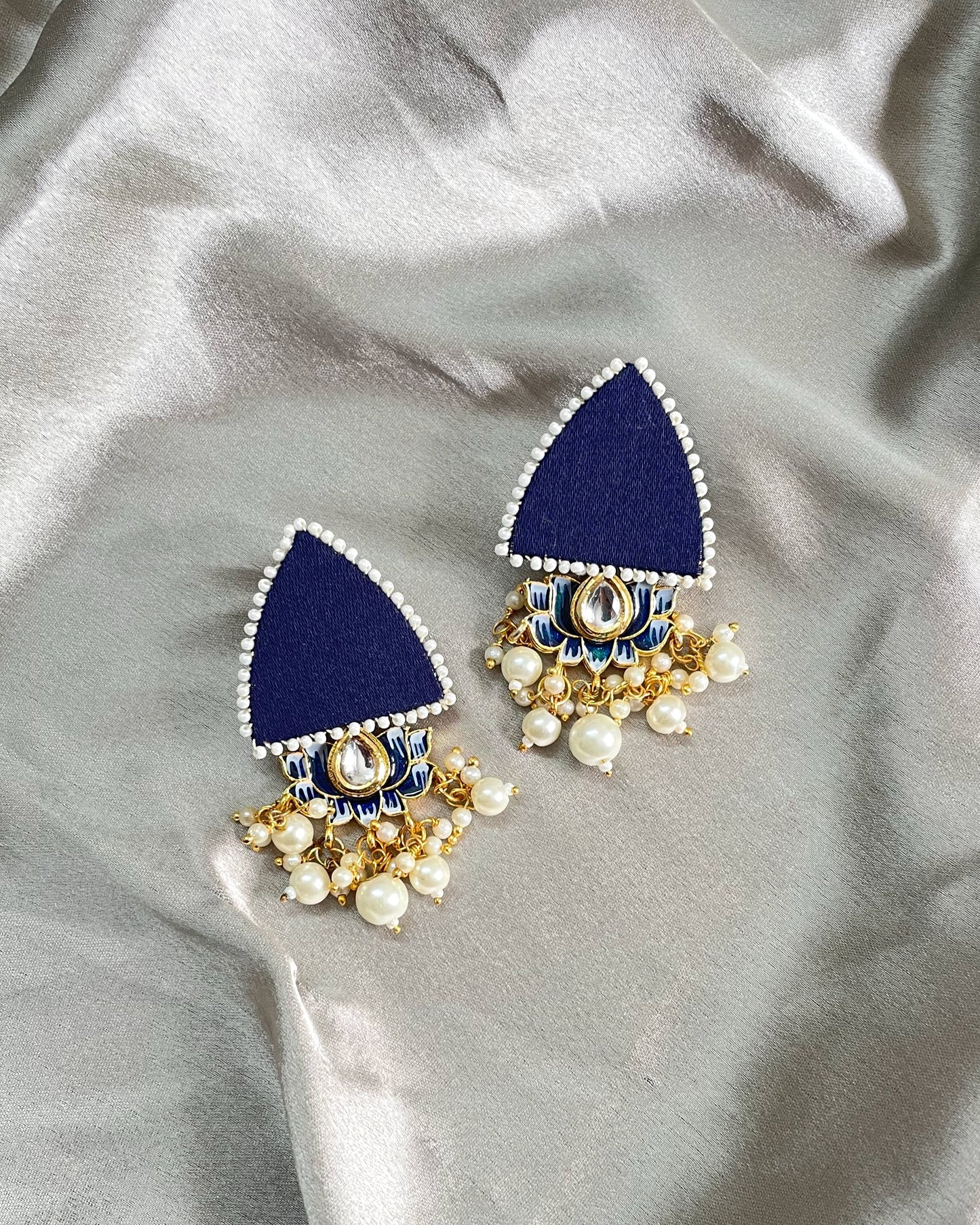 Blue Lotus Earrings By Gamthi Fashion